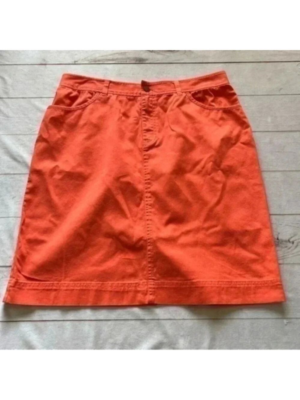 Pendleton Denim Jean Skirt Orange Straight Pencil Women’s Size 16
